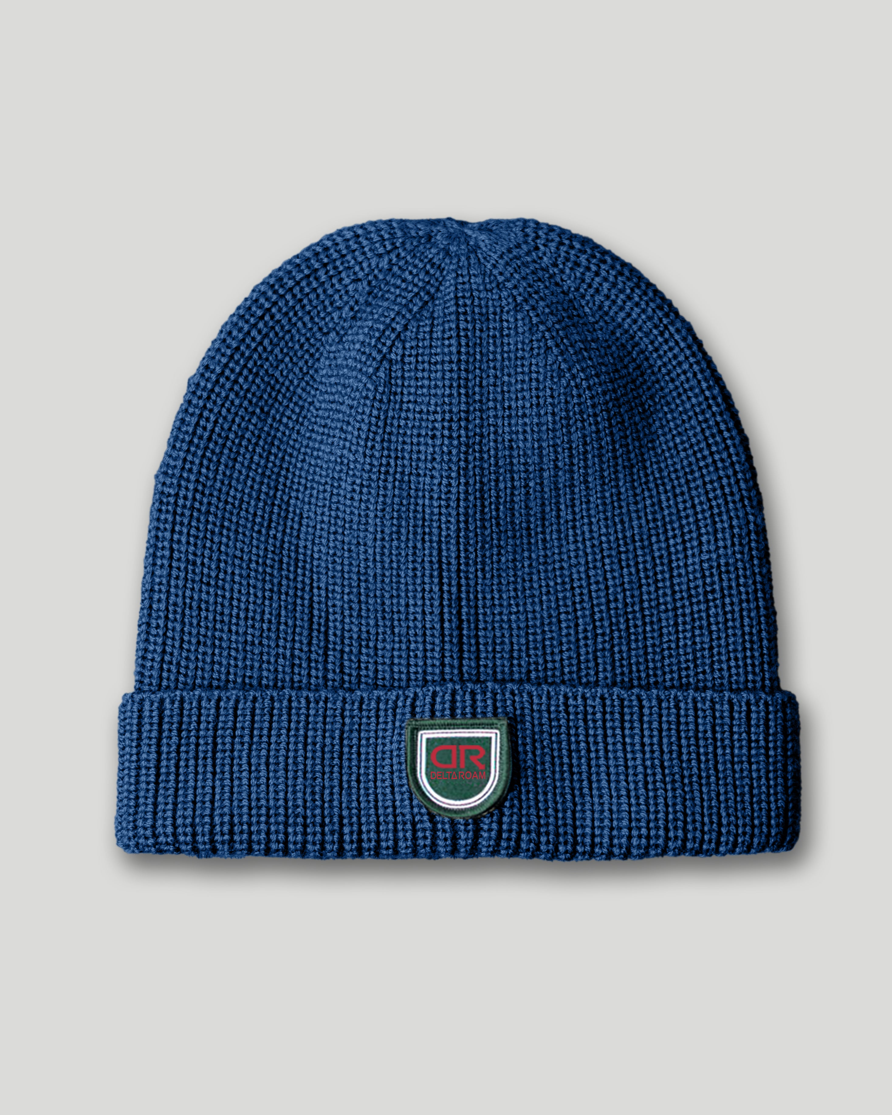 Merino Knit Beanie Hat in Admiral Navy | Delta Roam