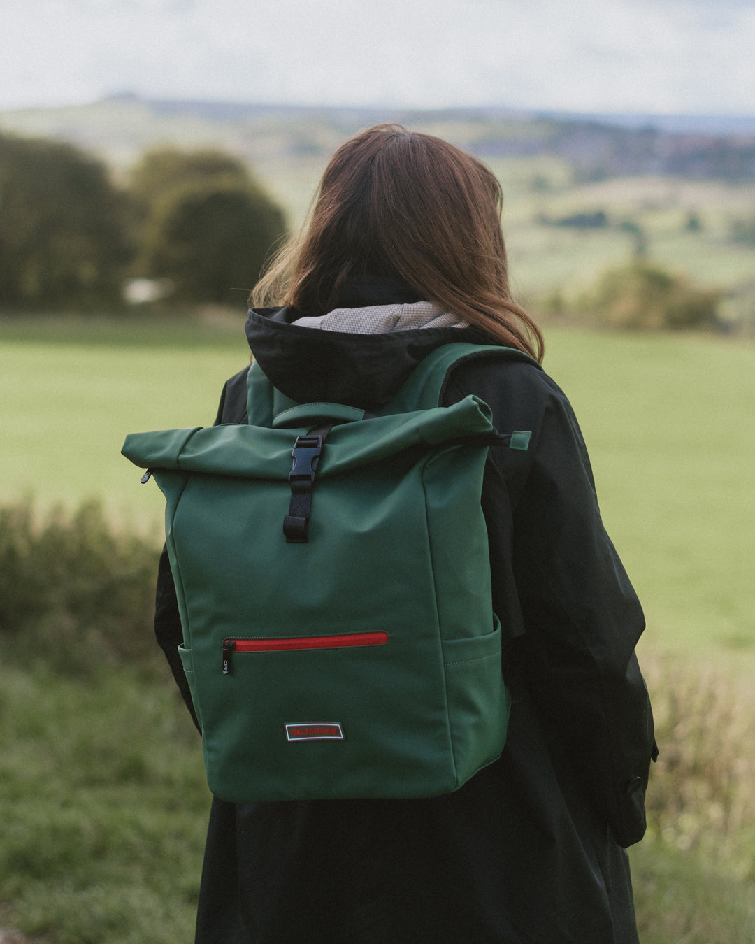 Top Open Rucksack Green Roll-Top Rucksack | Delta Roam