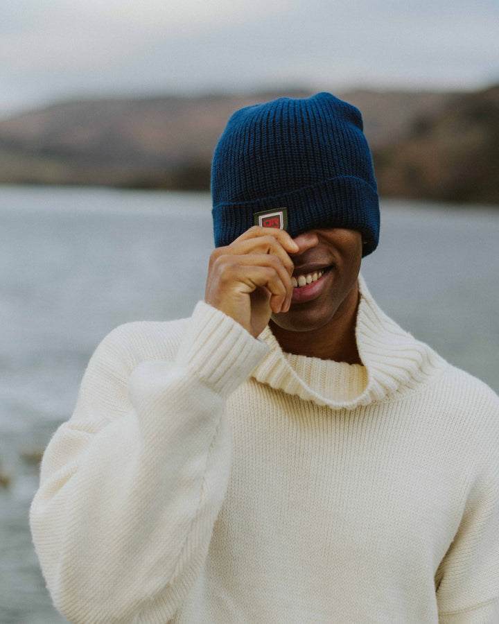 Merino Beanie Hat - Admiral Navy