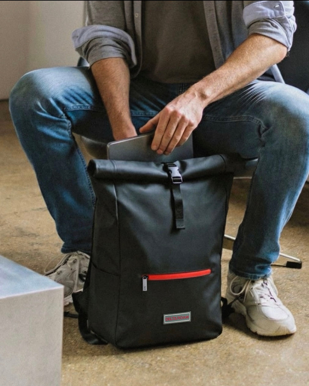 Roll-Top Rucksack - Midnight Black